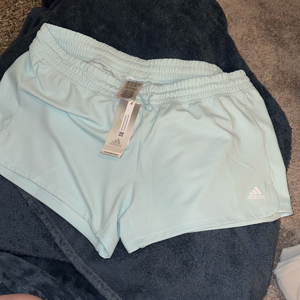 Womens adidas light blue active shorts